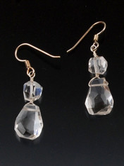 Faceted and Freeform Quartz Sterling Earrings