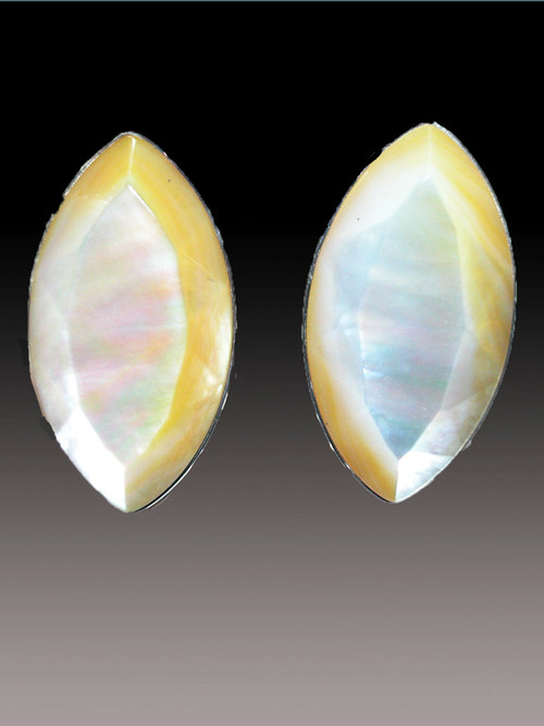 These Amy Kahn Russell mother-of-pearl earrings match all the colors in your wardrobe.