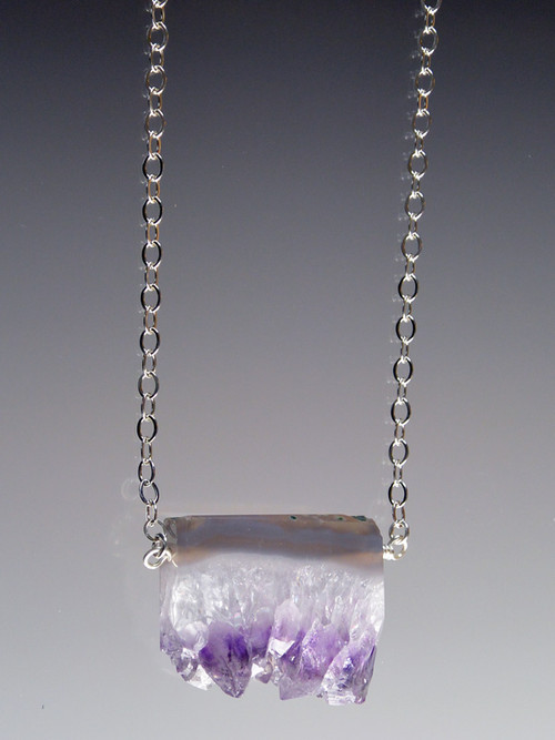 Amethyst Stalactite Pendant on 24" sterling ultraplate chain
