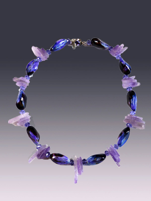 Violet Mactan Pearl Shell Amethyst Shard Necklace - Bess Heitner Jewelry  Designs