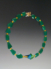  Green Onyx Vintage Venetian Glass Necklace SOLD