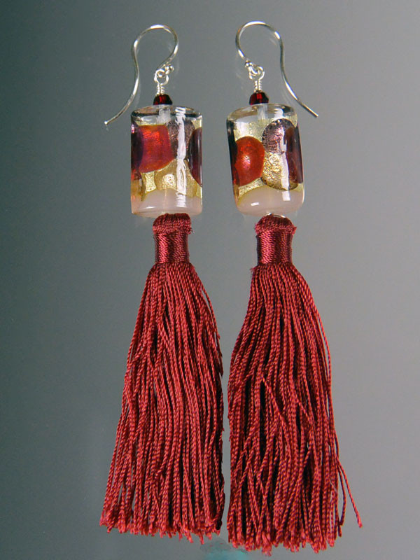 Ruby hot sale tassel earrings