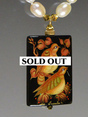 Handpainted Russian Jewelry: Love Birds