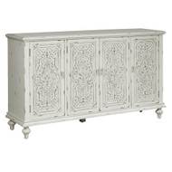 Ornate Four Door White Credenza FREE SHIPPING