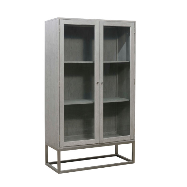 Grey Oak Display Cabinet Free Shipping High Point Discount