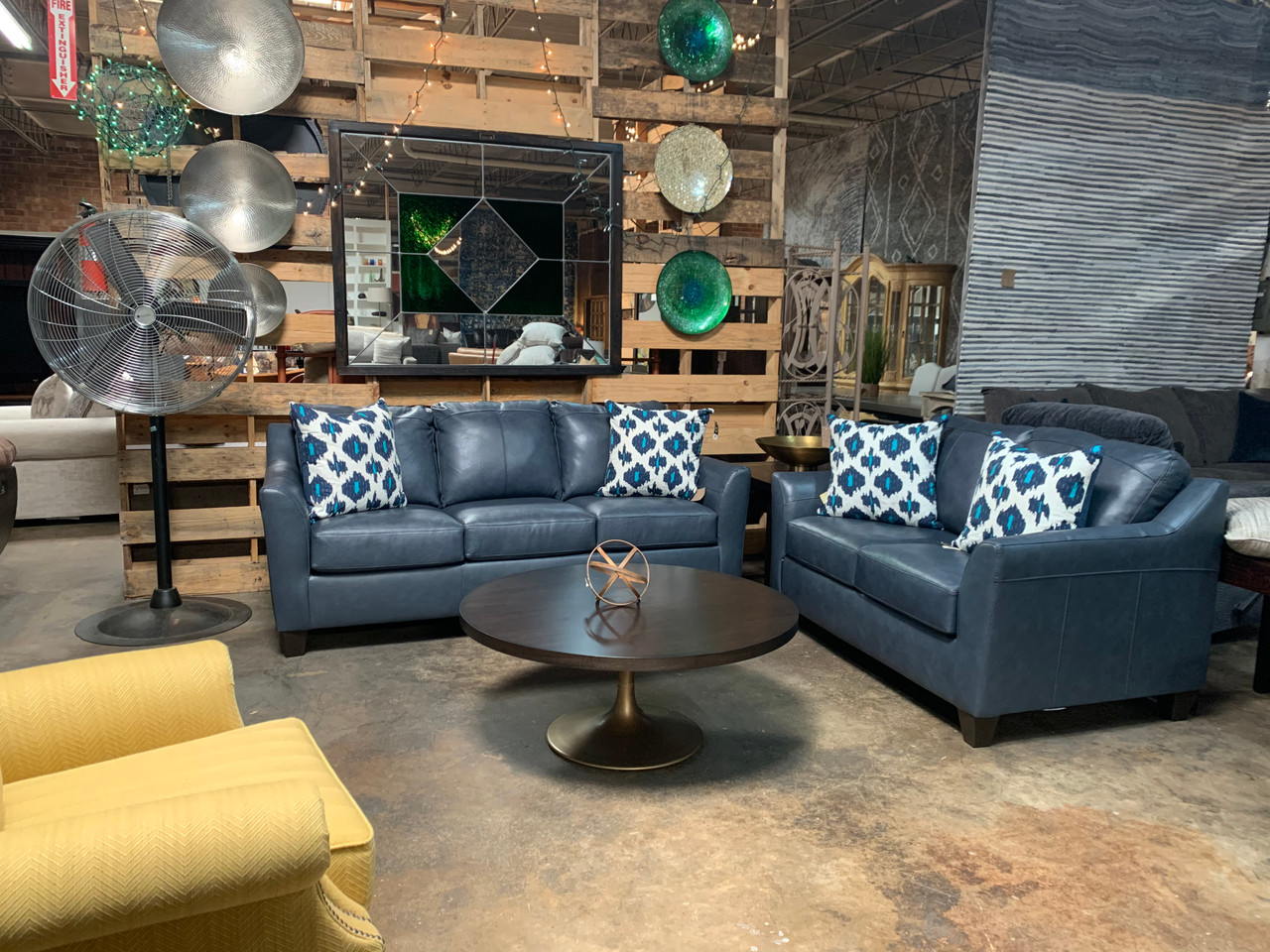 Living Room Blue Leather Furniture | Bryont Blog