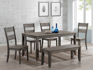 6 pc. Grey Leg Dining Set Table - FREE SHIPPING