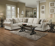 Powder White Sleeper Sectional FREE SHIPPING 