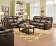 Tobacco Leather Double Motion Sofa and Loveseat - FREE SHIPPING
