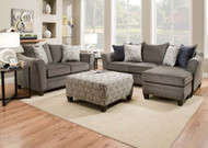 Ash Gray Sofa Chaise and Loveseat - FREE SHIPPING