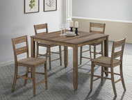 Brown Square Counter Height Table Set - FREE SHIPPING 