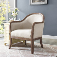 Marsh Beige Wood Frame Accent Arm Chair - FREE SHIPPING
