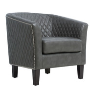 Segura Quilted Gray Barrel Accent Chair - FREE SHIPPING