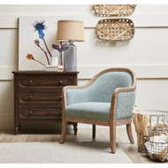 Marsh Quilted Blue Wood Frame Accent Arm Chair - FREE SHIPPING