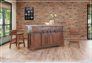 Distressed Brown Kitchen Island - FREE SHIPPING