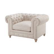 Linen Chesterfield Chair - FREE SHIPPING
