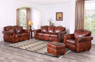 Brown Rust Leather Sofa and Loveseat FREE SHIPPING