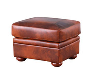Brown Rust Leather Ottoman FREE SHIPPING