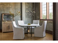 Griffith Park Travertine Round Dining Set 
