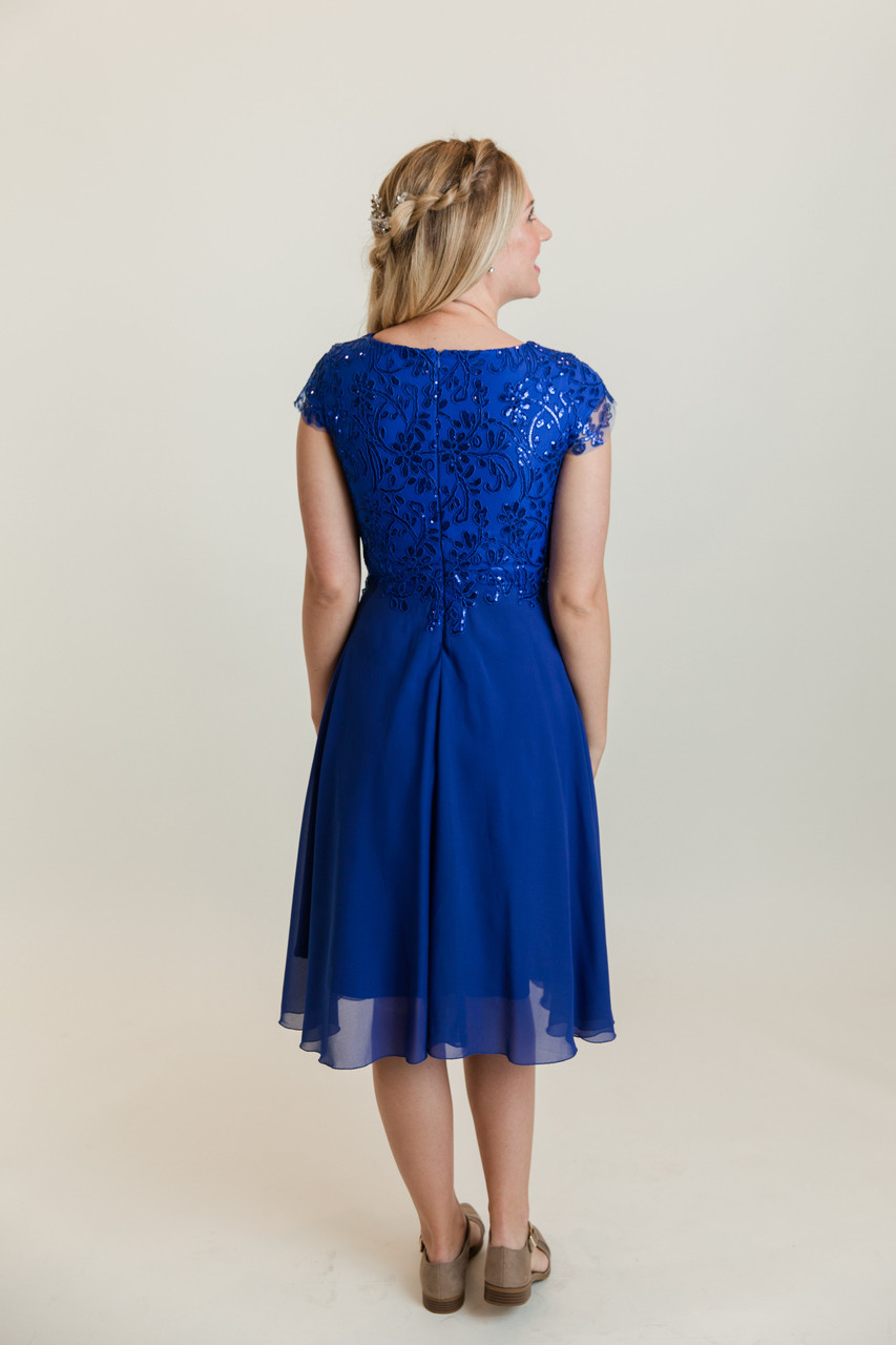 royal blue tea dress