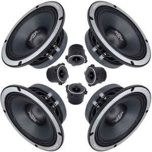 SHCA Pro Audio Package 4 MR64 6.5" Midrange Midbass Speakers & 4 PROTW2 Tweeters