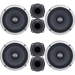 SHCA Pro Audio Package 4 EL88 8" Midrange Midbass Speakers & 4 PROTW2 Tweeters