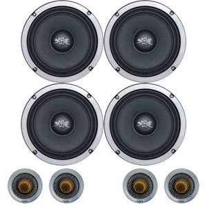 SHCA Pro Audio Package 4 EL68 6.5" Midrange Midbass Speakers & 4 TW3S Tweeters