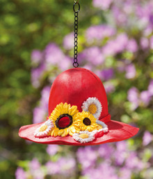 Birdhouse Sunflower Hat Red