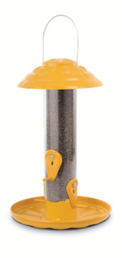 12 inch Tube Finch Feeder with Tray and Cap (Yellow)