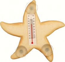 Cream Starfish Small Window Thermometer