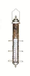 Grande View Bird Feeder Thermometer Satin Nickel 1.75 lb capacity