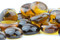 Amber Glass Rocks Close-up