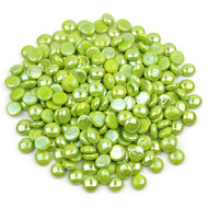 Lime Green Opaque Luster Glass Gems