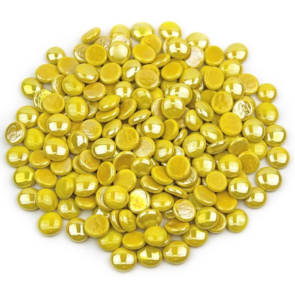 Yellow Opaque Luster Glass Gems