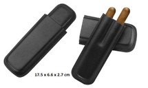 Two Cigar Leather Cigar Holder - Straight