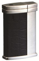 Sarome SK108 Electronic Lighter - Black Leather Crocodile Embossing