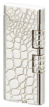 Sarome SD40 Elegant Flint Lighter - Silver Crocodile Engraving