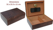 High Gloss humidor with Crocodile PVC leather