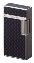 Sarome SD1 Classic Flint Lighter - Silver Satin / Carbon Fibre