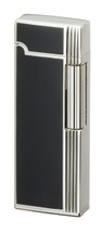 Sarome SD9 Flint Lighter - Black & Silver Diamond Cut