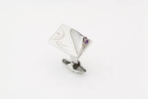 Sarome Purple with Crystal glass cufflinks