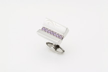 Sarome Purple Crystal Glass Cufflinks