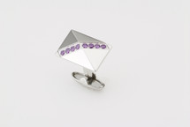 Sarome Metal with Purple Crystal Cufflinks