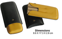 Three Cigar Leather Cigar Holder - Cohiba Colours