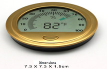Digital Hygrometer - Round Gold