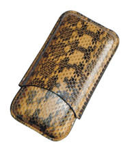 Snake Leather Three Cigar Case