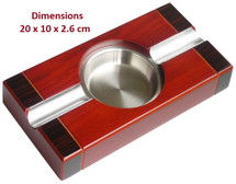 Two Cigar Wood Ashtray