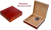 Small Cigar Humidor - Matte Finish Mahogany