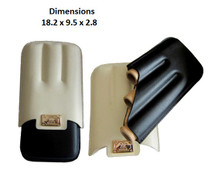Black & White Three Cigar Leather Holder