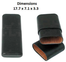 Three Cigar Black PU Leather Holder